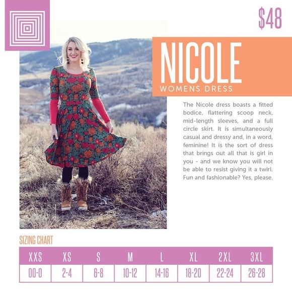 LuLaRoe Elegant Nicole Dress - Picture 2 of 2